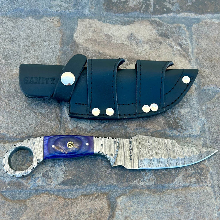 9” Al Capone - Purple & Black Wood - Damascus - Horizontal & Vertical Carry - PE17