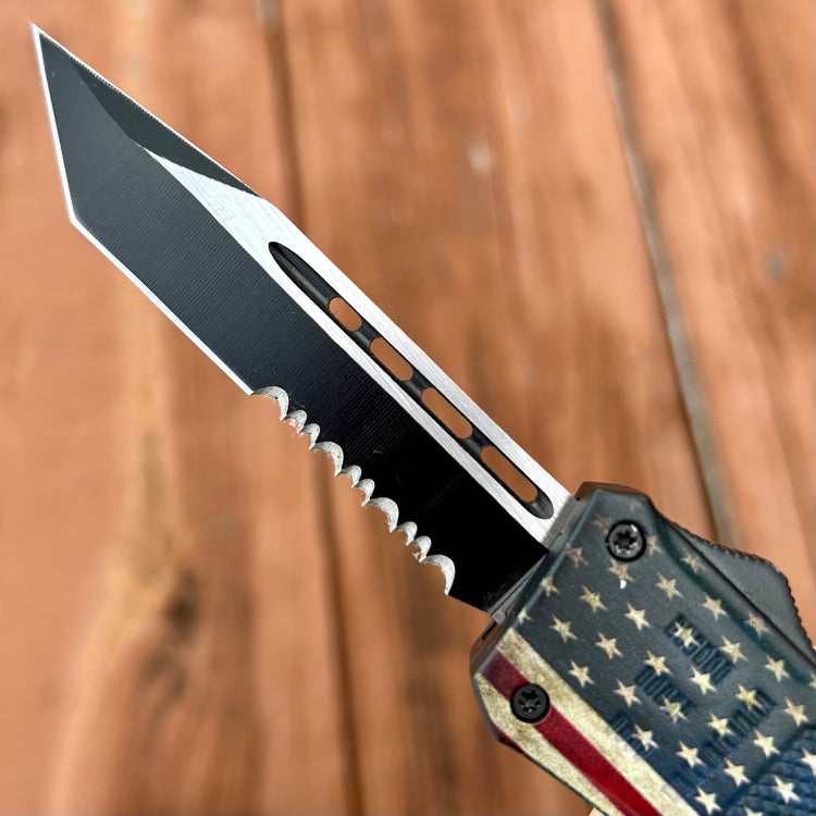 8.5” Frank Nitti - Tanto Flag Serrated - Medium - MFTANS