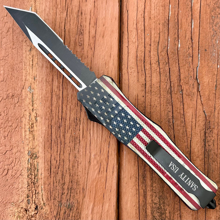 8.5” Frank Nitti - Tanto Flag Serrated - Medium - MFTANS