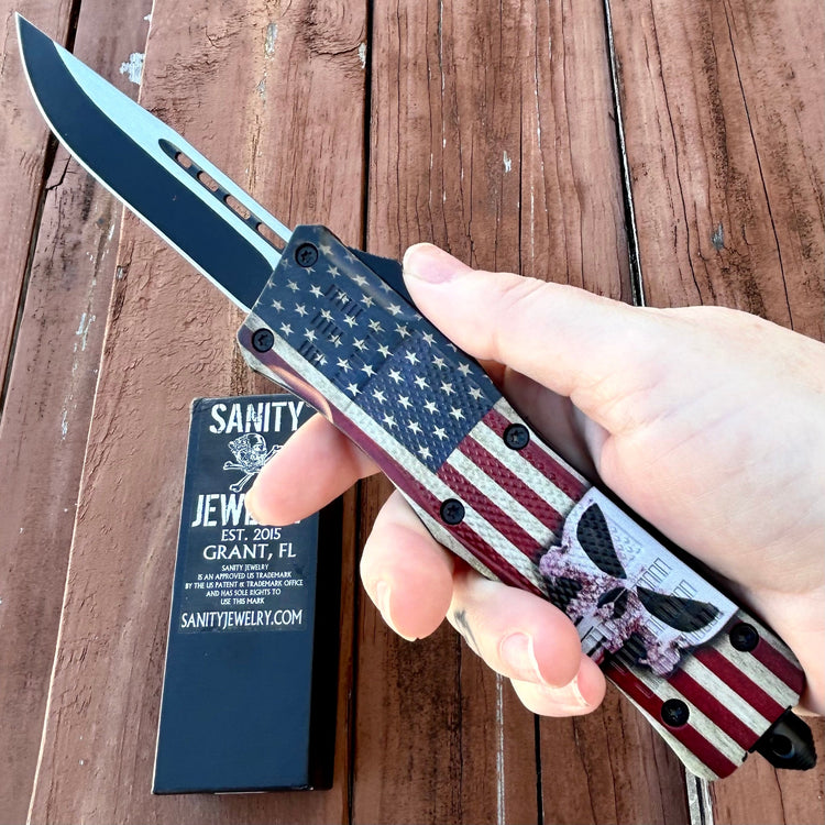 9.5” Frank Nitti - Drop Point Skull  - Large - LPUNDP