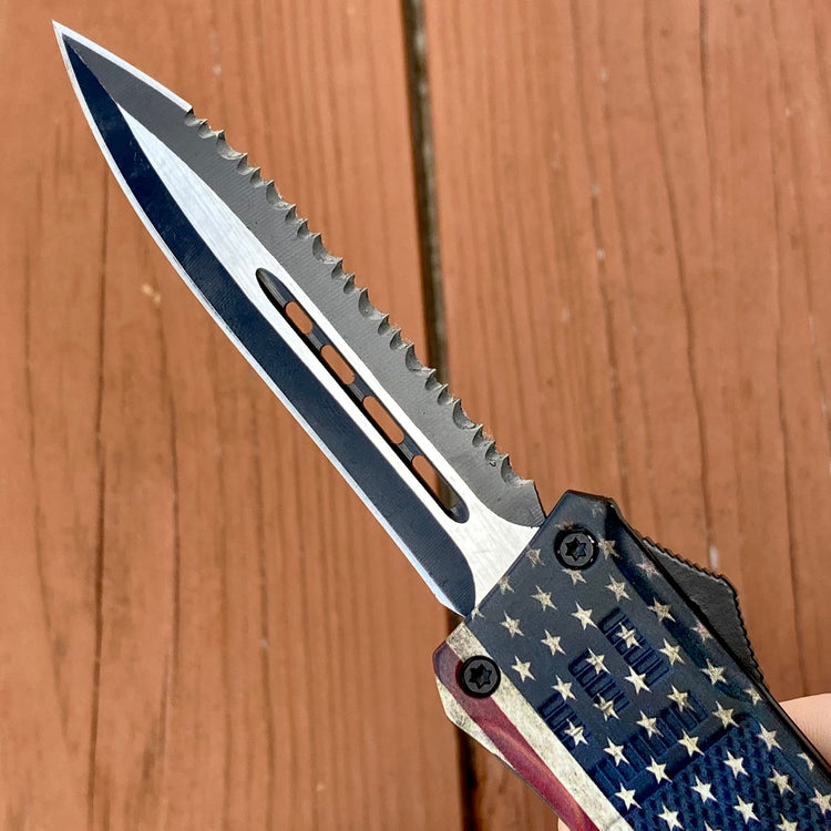 9.5” Frank Nitti - Flag - Double Sided Serrated - Large - LFDBS