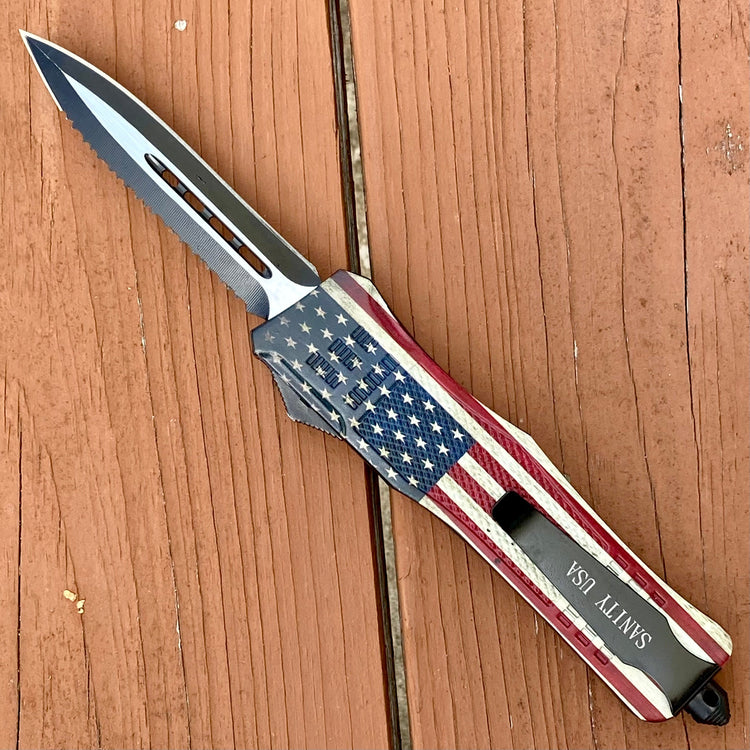 9.5” Frank Nitti - Flag - Double Sided Serrated - Large - LFDBS