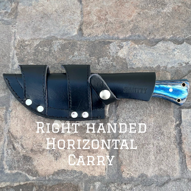 10” Rough Rider Series - Solo Uno Mas - Blue & Black Wood - D2 Steel - Horizontal & Vertical Carry - CUS27