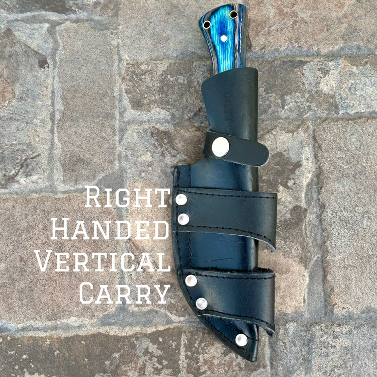 10” Rough Rider Series - Viking Warrior - Blue & Black Wood - D2 Steel - Horizontal & Vertical Carry - CUS21