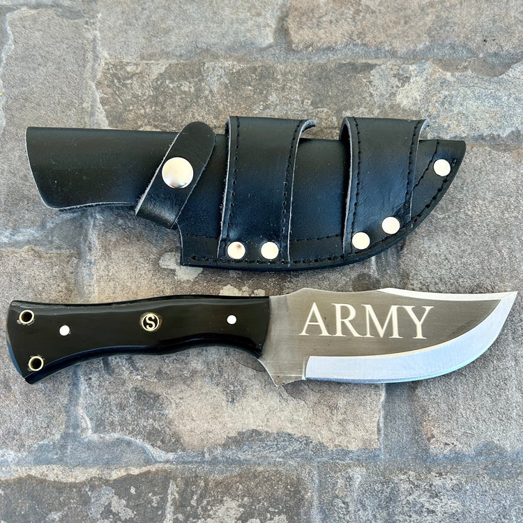 10” Rough Rider Series - Army - Buffalo Horn - D2 Steel - Horizontal & Vertical Carry - CUS46