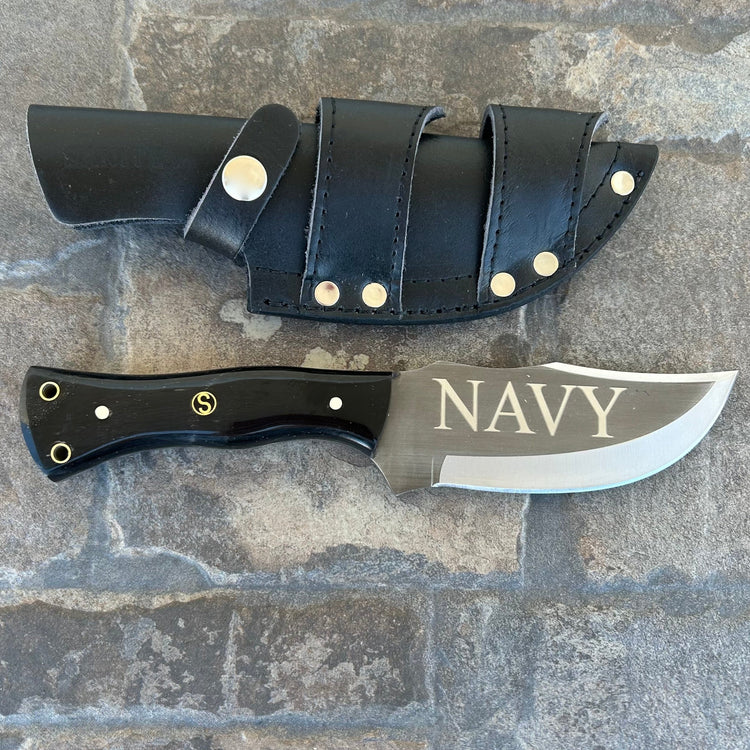 10” Rough Rider Series - Navy - Buffalo Horn - D2 Steel - Horizontal & Vertical Carry - CUS49