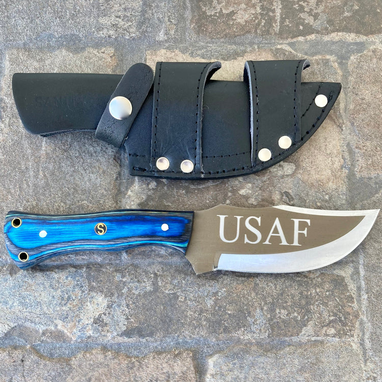 10” Rough Rider Series - USAF - Blue & Black Wood - D2 Steel - Horizontal & Vertical Carry - CUS54