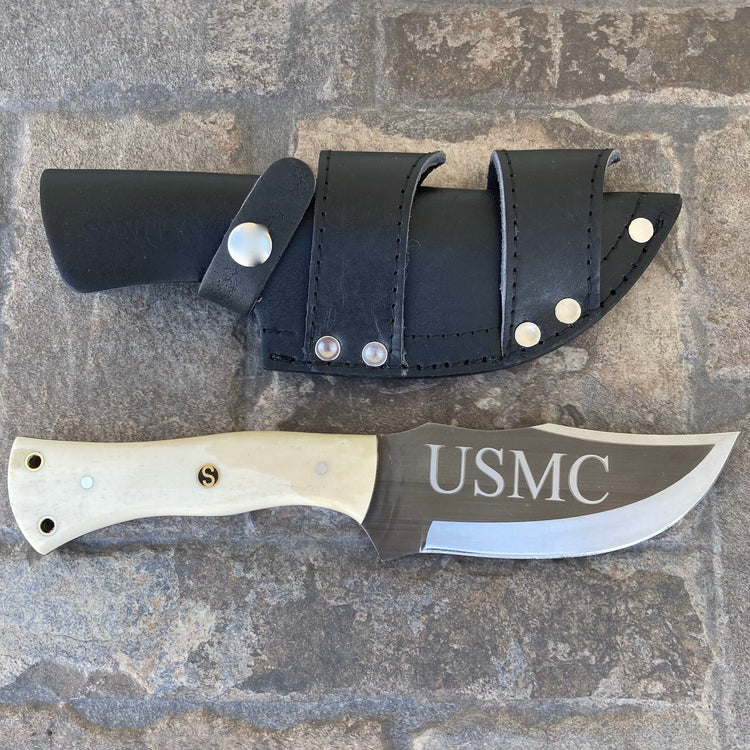 10” Rough Rider Series - USMC - Bone - D2 Steel - Horizontal & Vertical Carry - CUS50