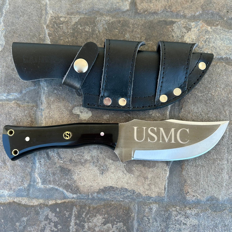 10” Rough Rider Series - USMC - Buffalo Horn - D2 Steel - Horizontal & Vertical Carry - CUS52