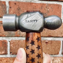 Sanity Jewelry Steel President's Gavel - Edition 2 - We The People Ball Peen - Damascus with Wooden Handle - 13 inch - HAM06