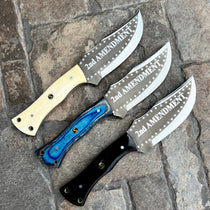 SANITY JEWELRY® Steel Rough Rider Series - 2ND Amendment - D2 Steel - Blue & Black Wood - Horizontal & Vertical Carry - 10" - CUS18