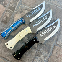 SANITY JEWELRY® Steel Rough Rider Series - Asshole - D2 Steel - Buffalo Horn - Horizontal & Vertical Carry - 10" - CUS13